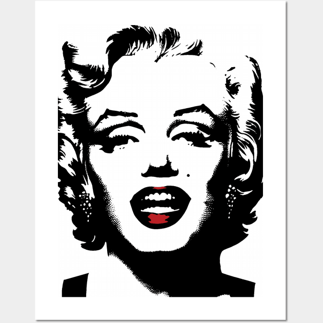 Iconic Marilyn Monroe: Bring Glamour to Your Space! Vintage Retro Style Red Lips Version Wall Art by pelagio